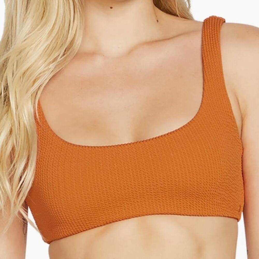 Volcom So‎ Current Scoop Crop Bikini Top Burnt Sienna Medium NWT